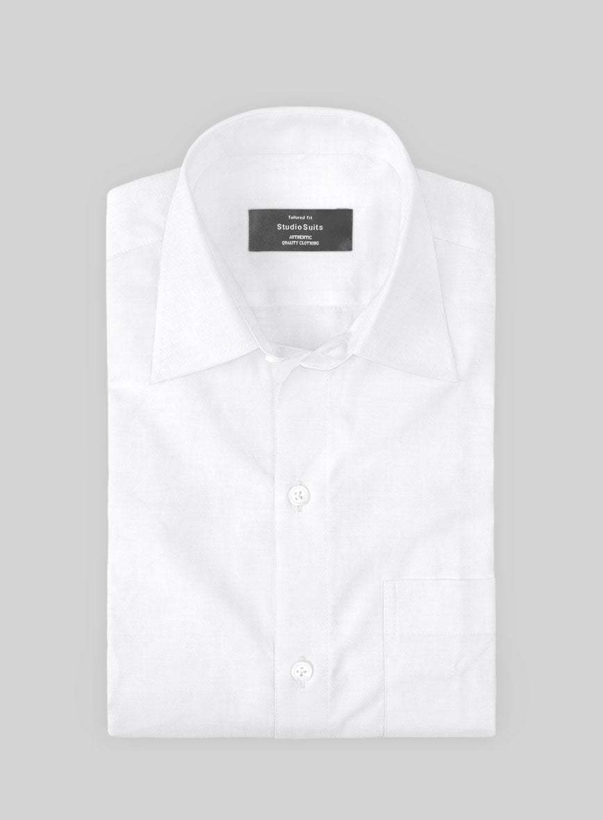 Giza White Cotton Shirt - StudioSuits