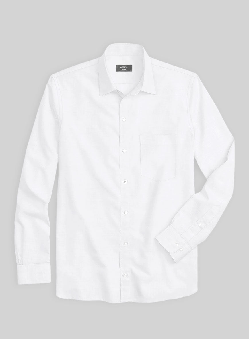 Giza White Cotton Shirt - StudioSuits