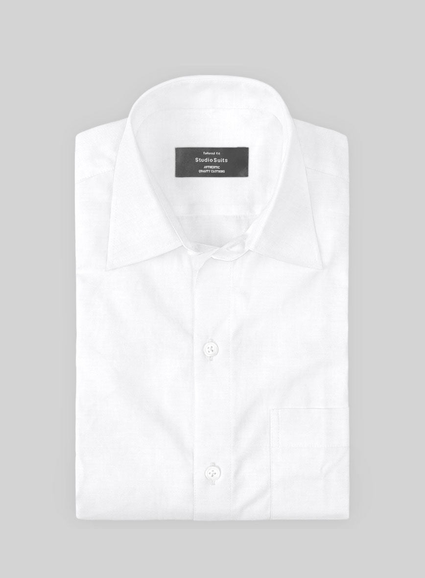 Giza White Cotton Shirt - StudioSuits