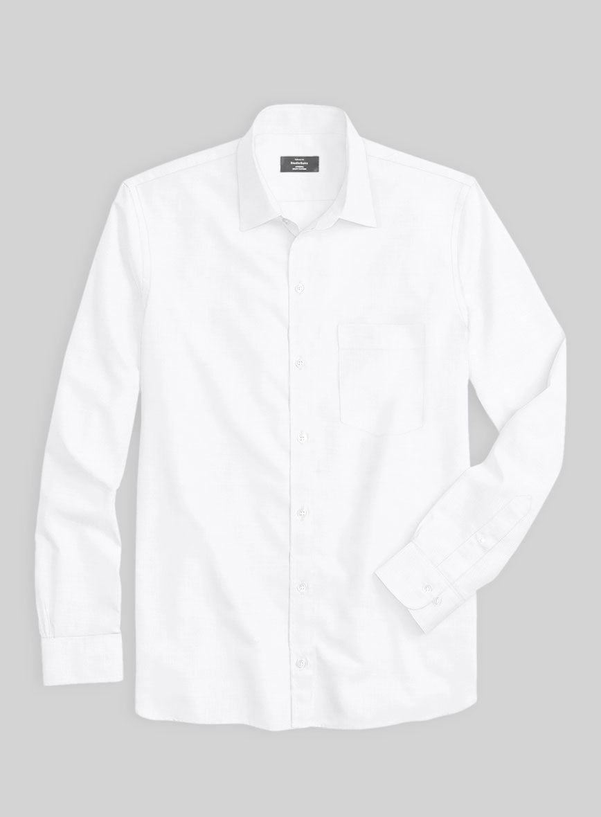 Giza White Cotton Shirt - StudioSuits