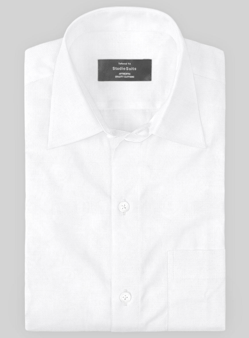 Giza White Cotton Shirt - StudioSuits