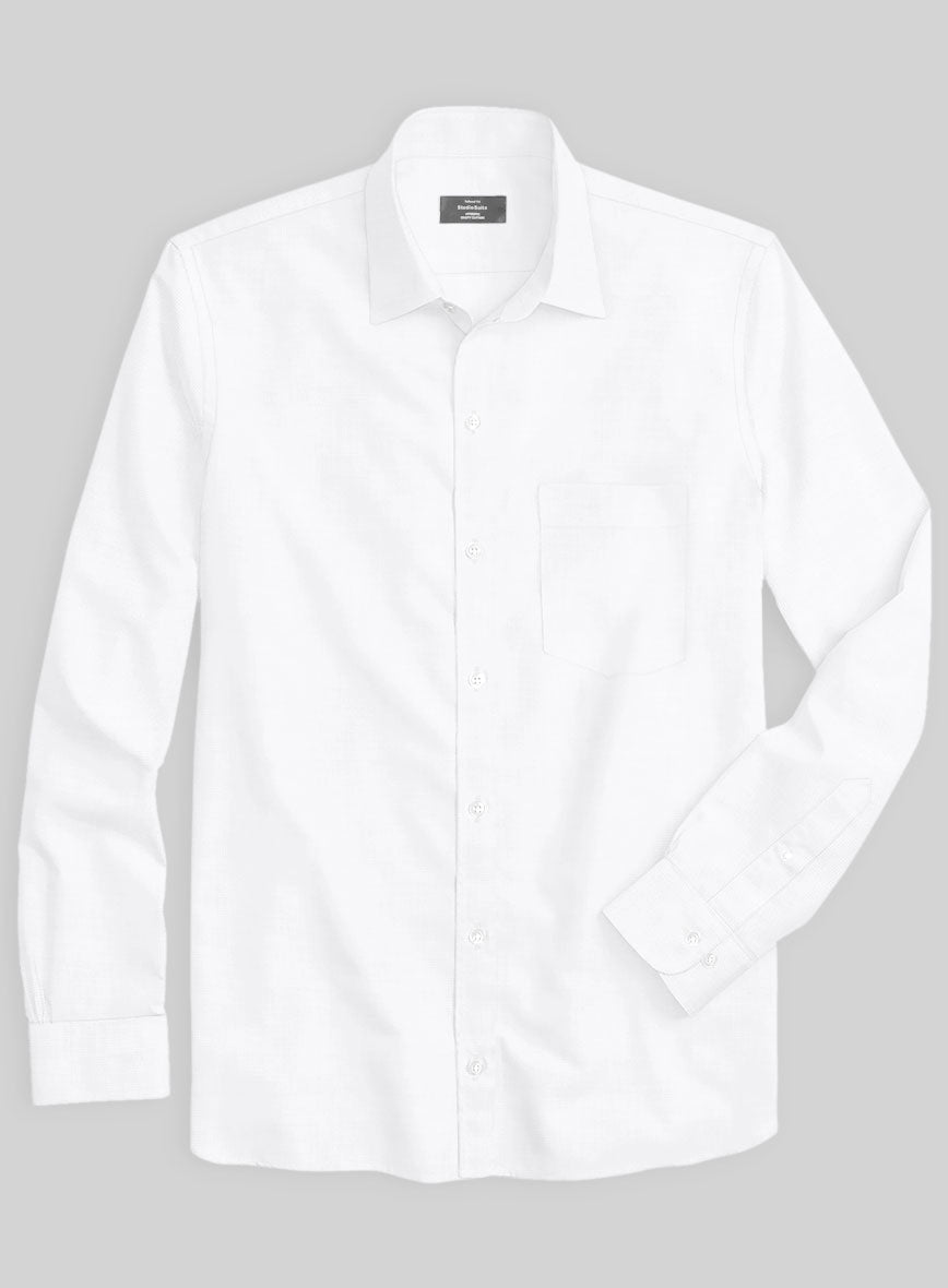 Giza White Cotton Shirt - StudioSuits