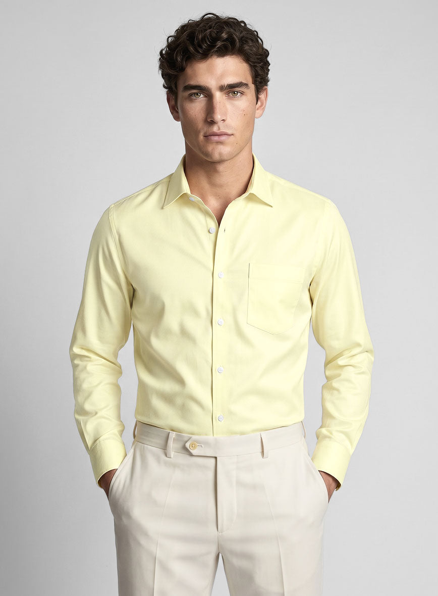Giza Yellow Cotton Shirt - StudioSuits
