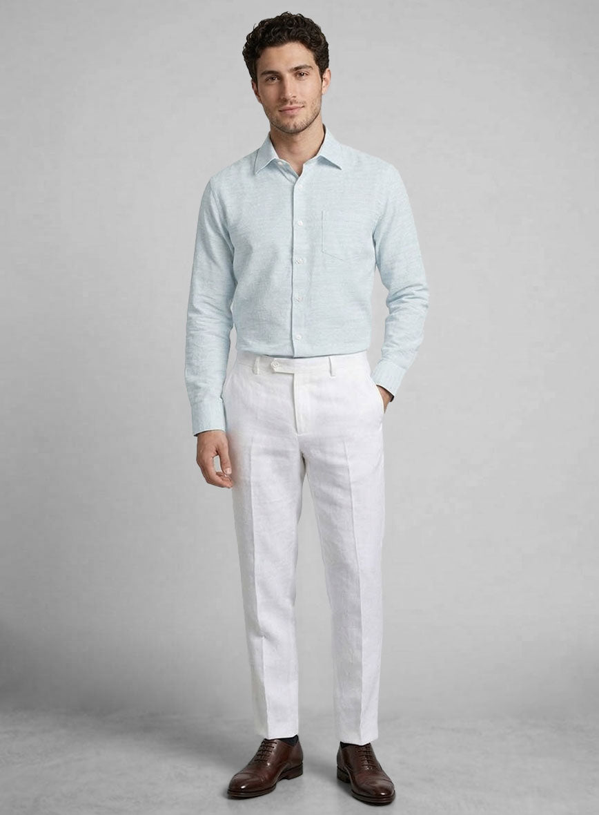 Glacier Silver Dobby Cotton Lycra Shirt - StudioSuits