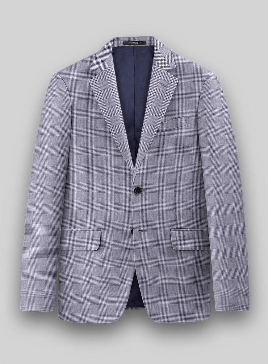 Glen Light Purple Wool Linen Jacket - StudioSuits