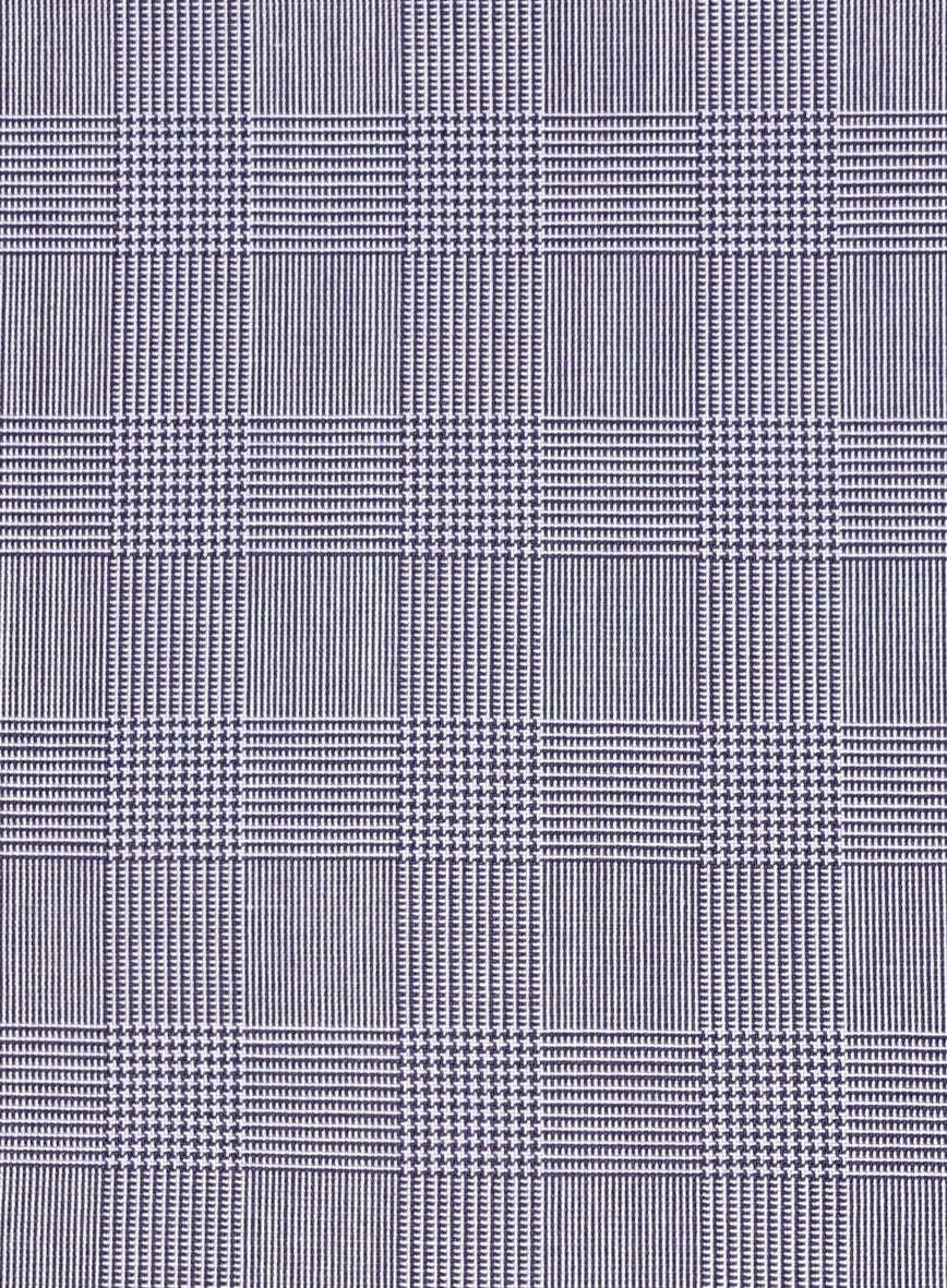 Glen Light Purple Wool Linen Pants - StudioSuits