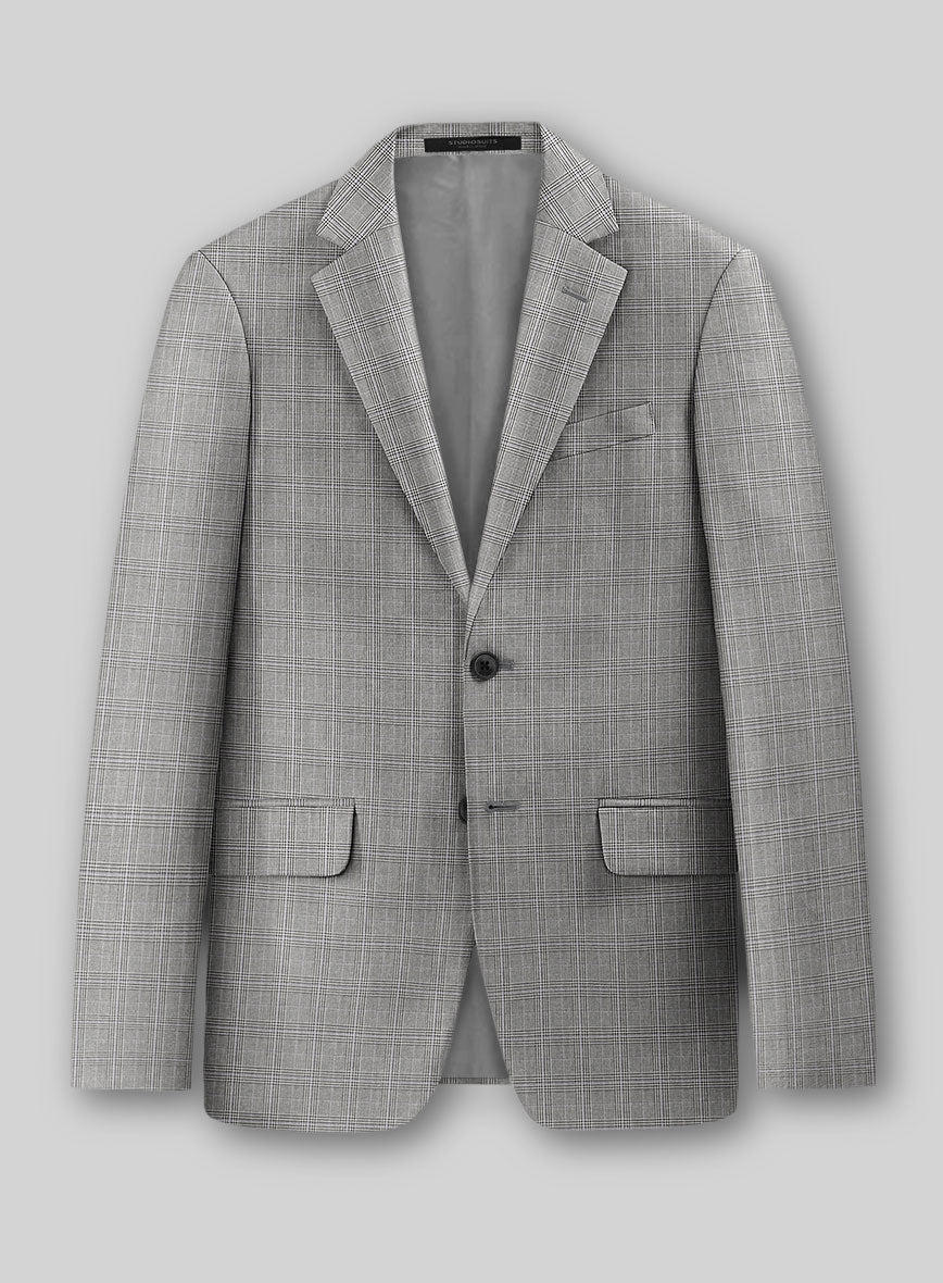 Glen Wool Light Gray Jacket - StudioSuits