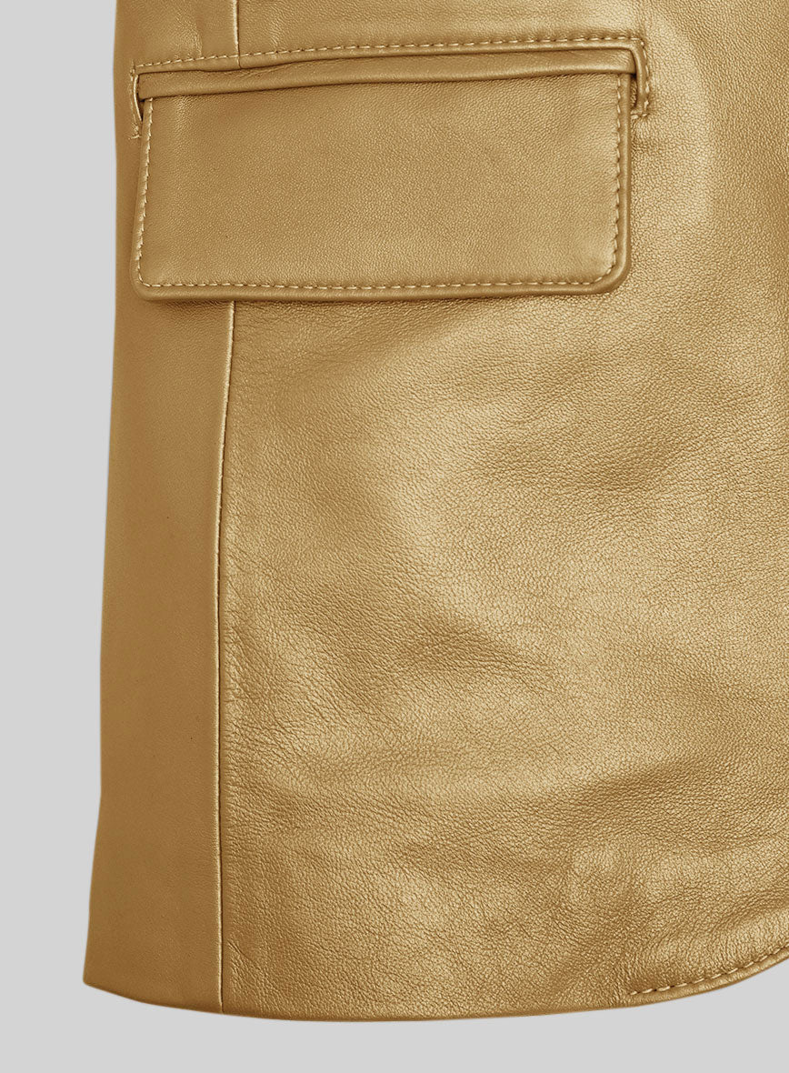 Golden Catwalk Leather Blazer # 2 - StudioSuits