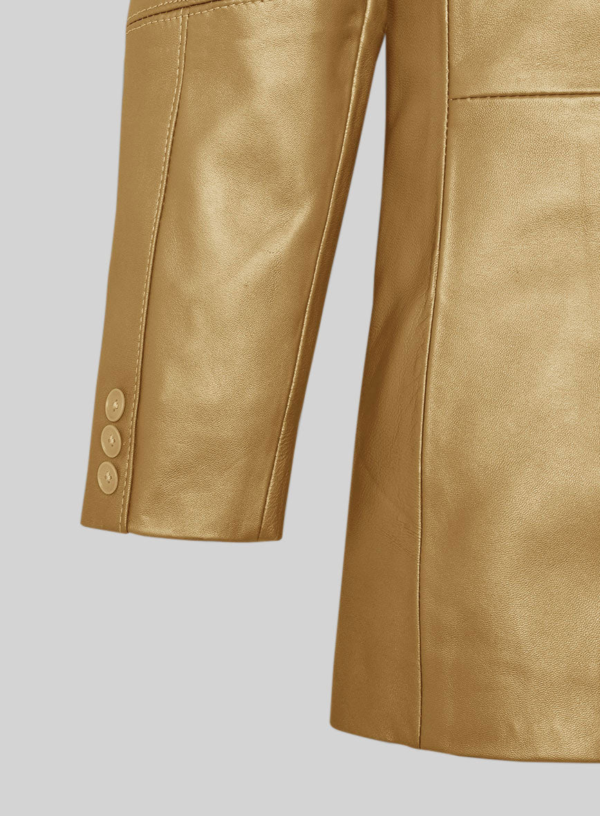 Golden Catwalk Leather Blazer # 2 - StudioSuits