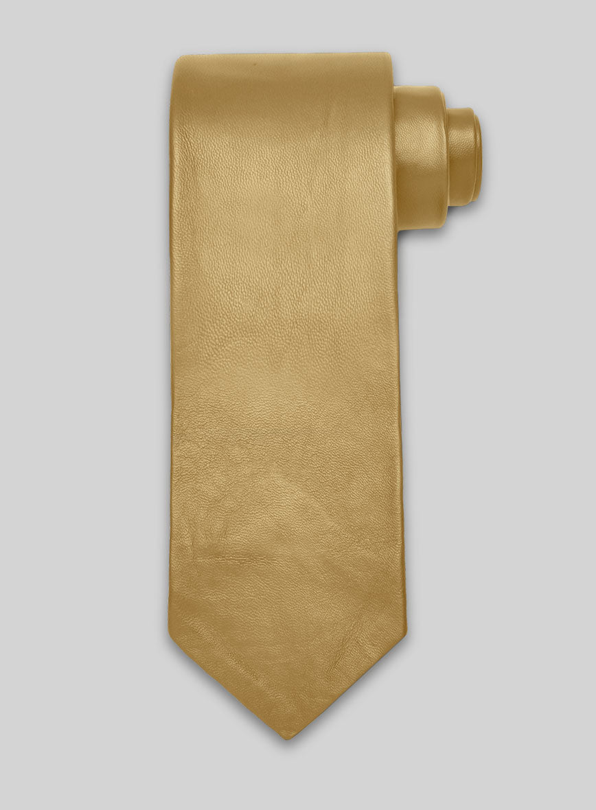 Golden Leather Tie - StudioSuits