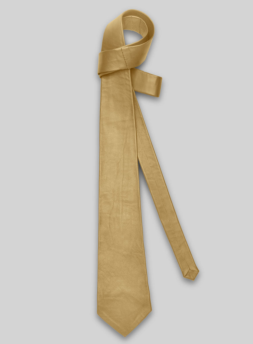 Golden Leather Tie - StudioSuits