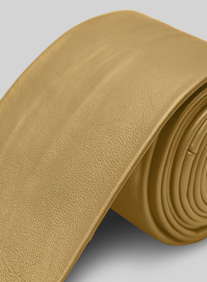 Golden Leather Tie - StudioSuits
