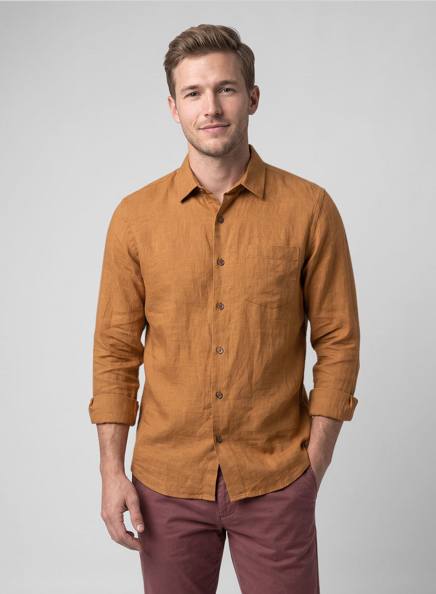Golden Moss Linen Shirt - StudioSuits