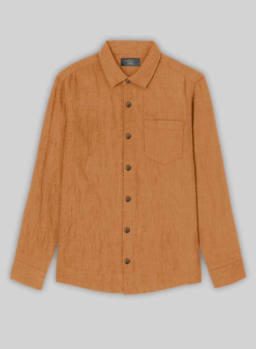 Golden Moss Linen Shirt - StudioSuits