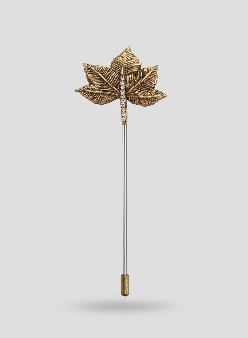 Golden Leaf Lapel Pin - StudioSuits