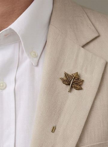 Golden Leaf Lapel Pin - StudioSuits