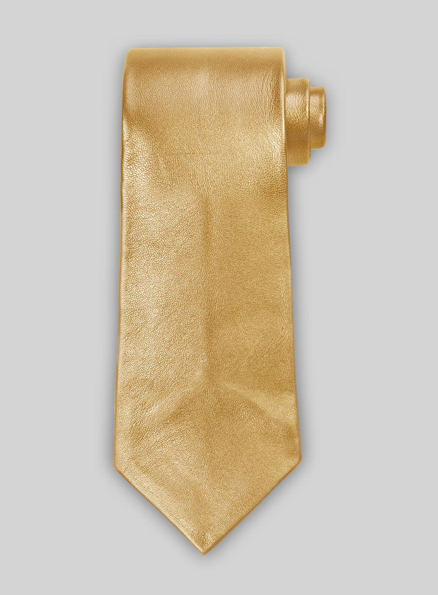 Golden Leather Tie - StudioSuits