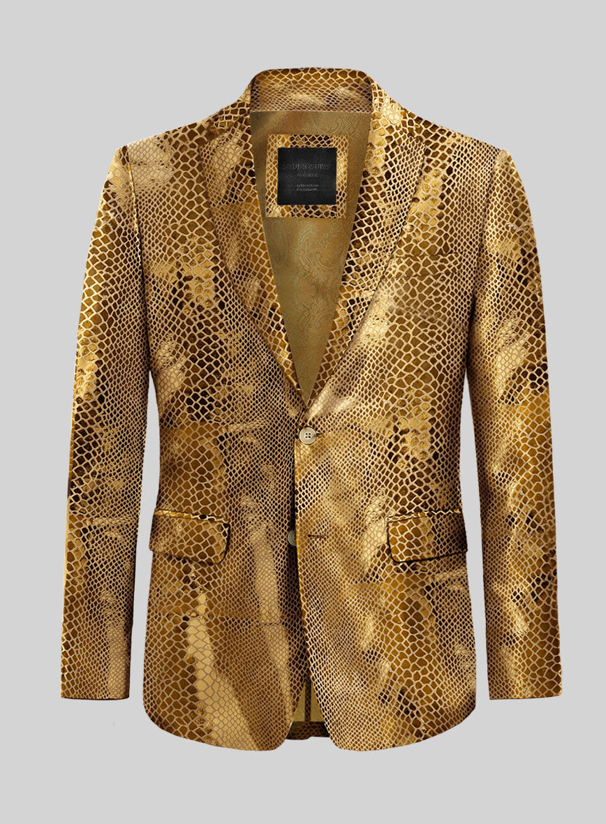 Golden Python Leather Blazer - StudioSuits