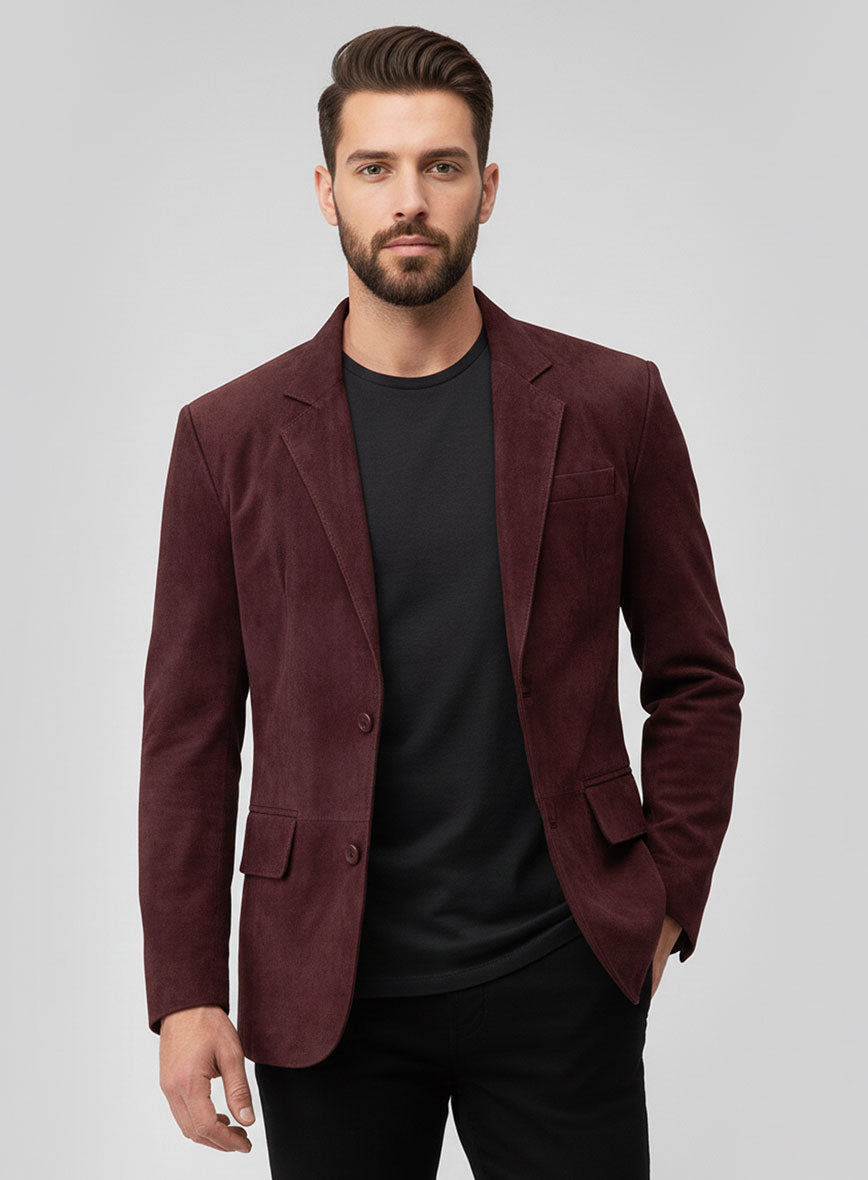 Grapevine Suede Leather Blazer - StudioSuits