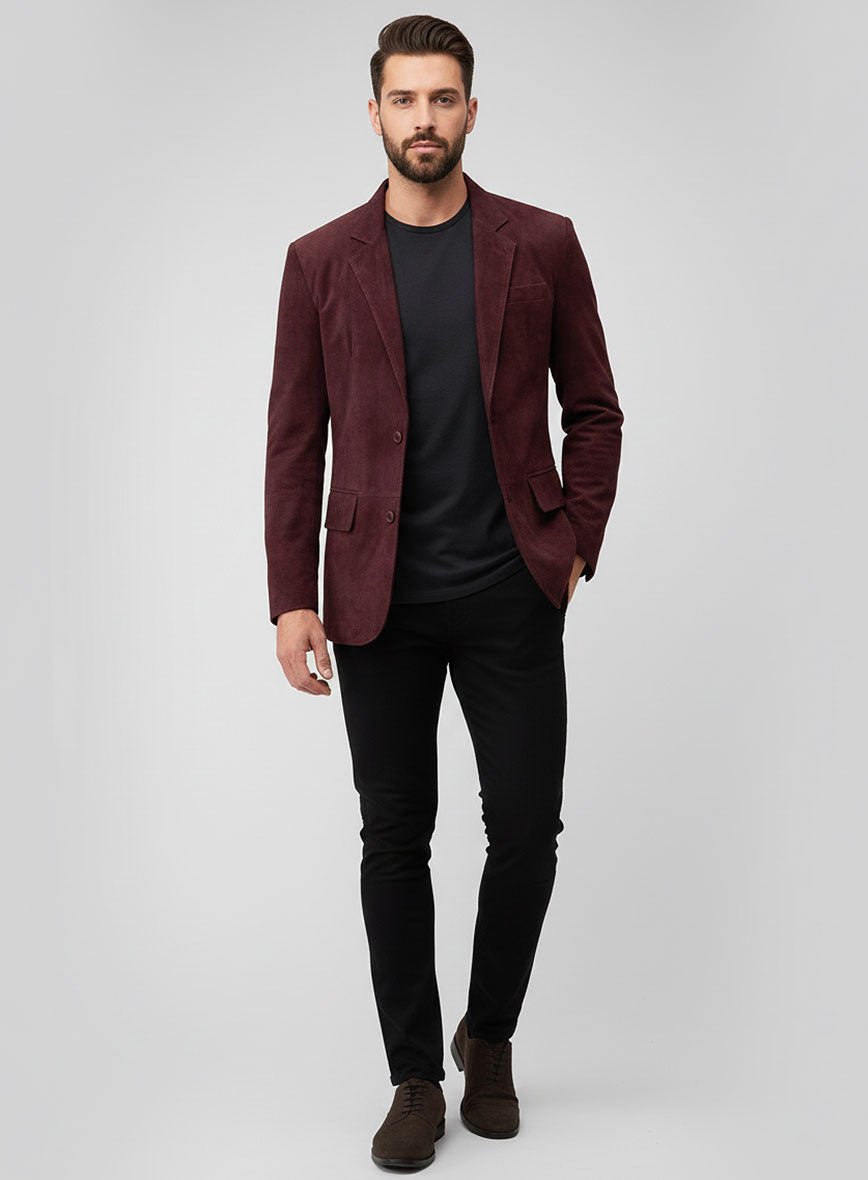 Grapevine Suede Leather Blazer - StudioSuits