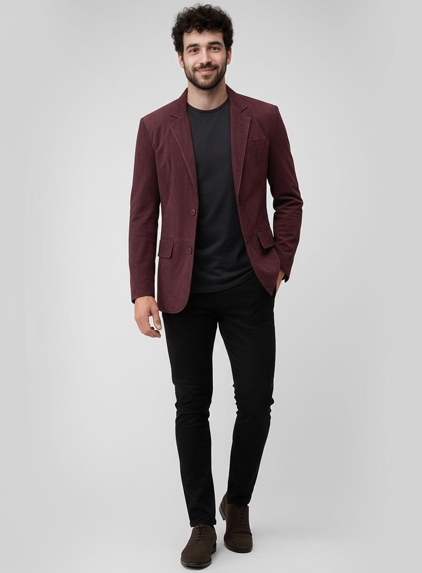 Grapevine Suede Leather Blazer - StudioSuits