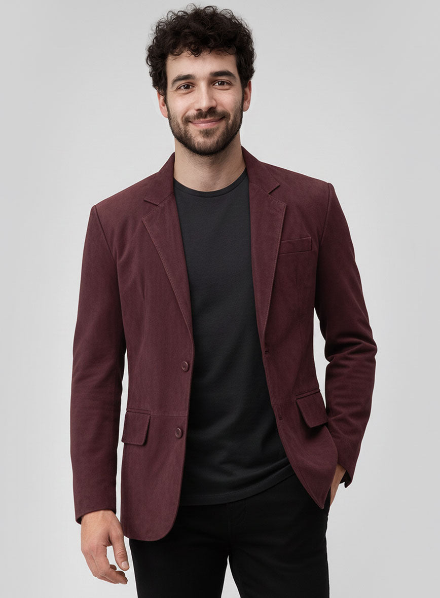 Grapevine Suede Leather Blazer - StudioSuits