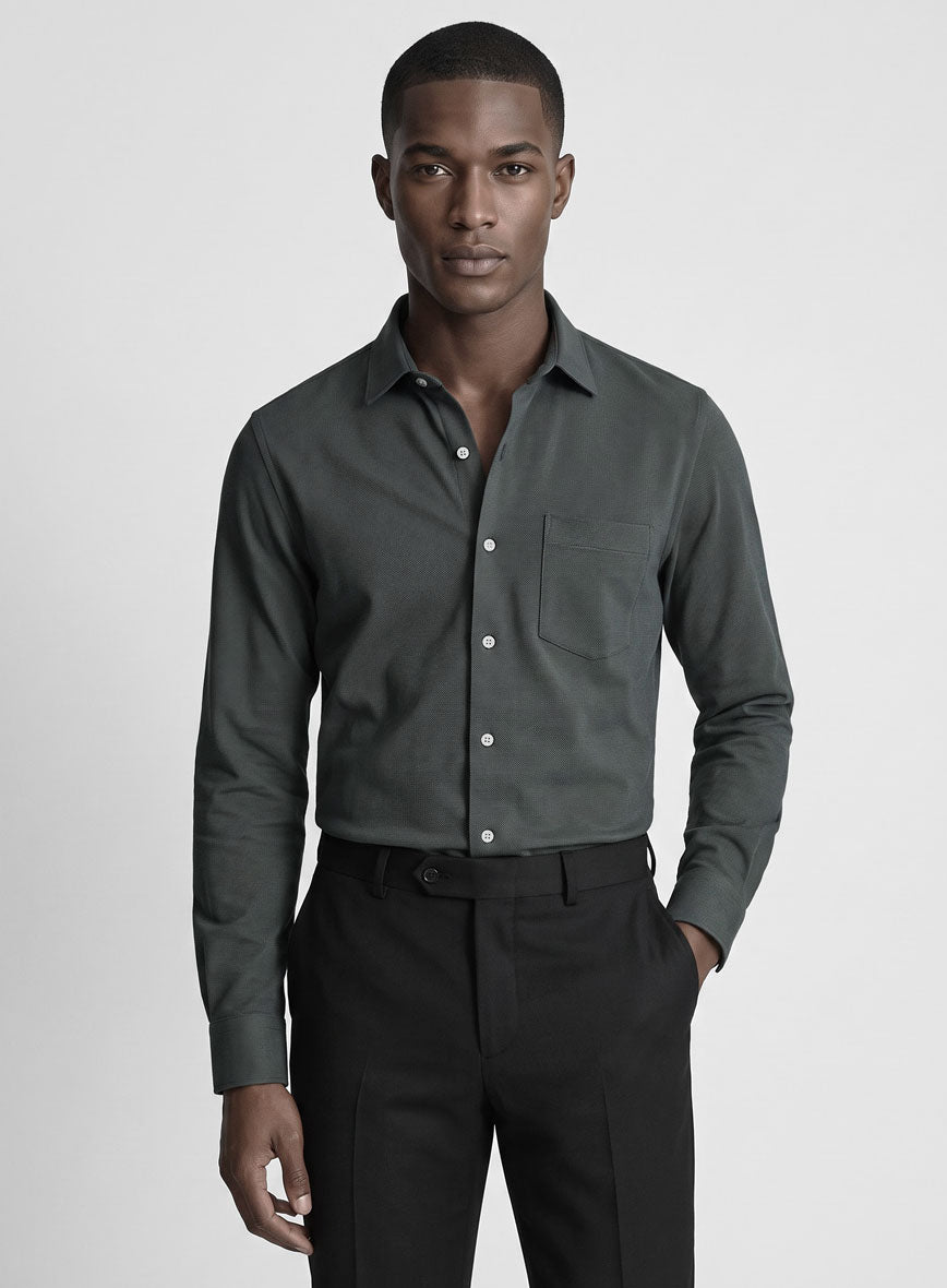 Graphite Stretch Poplene Shirt - StudioSuits