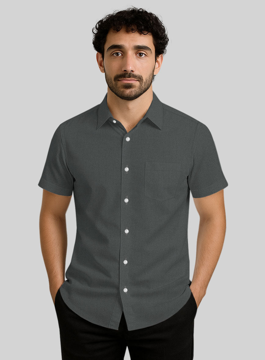 Graphite Stretch Poplene Shirt - StudioSuits
