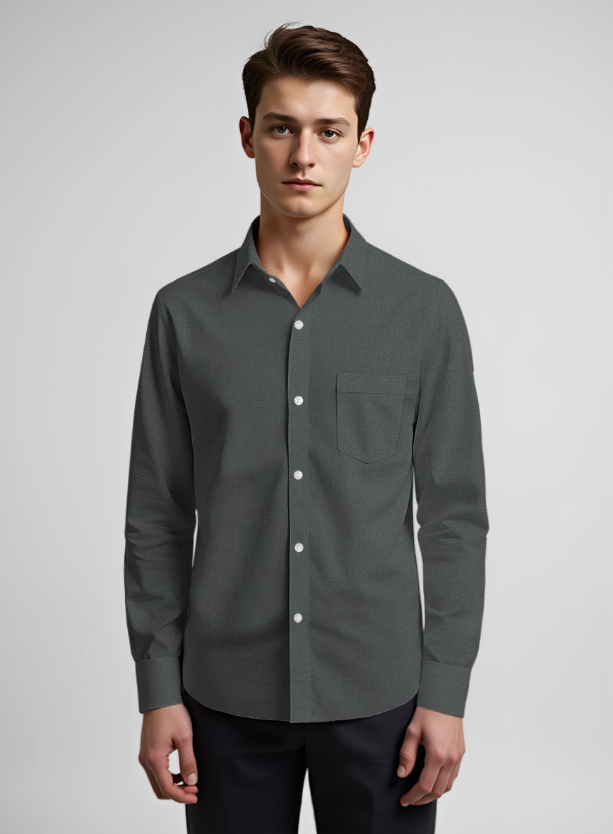 Graphite Stretch Poplene Shirt - StudioSuits