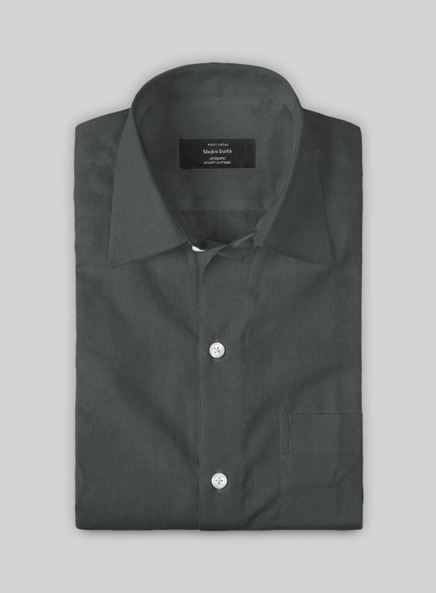 Graphite Stretch Poplene Shirt - StudioSuits