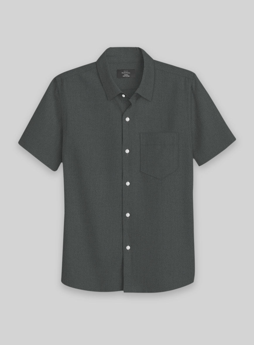 Graphite Stretch Poplene Shirt - StudioSuits