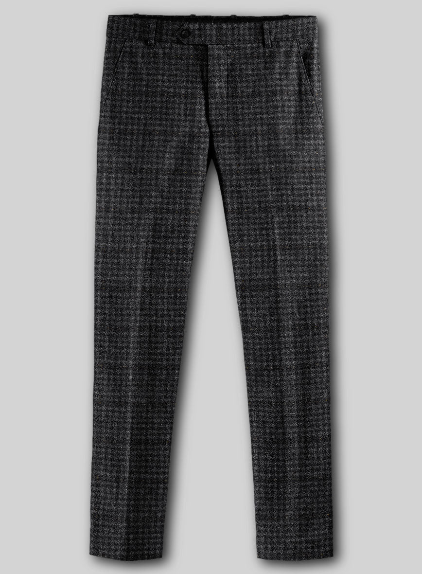 Gray Black Houndstooth Check Tweed Suit - StudioSuits