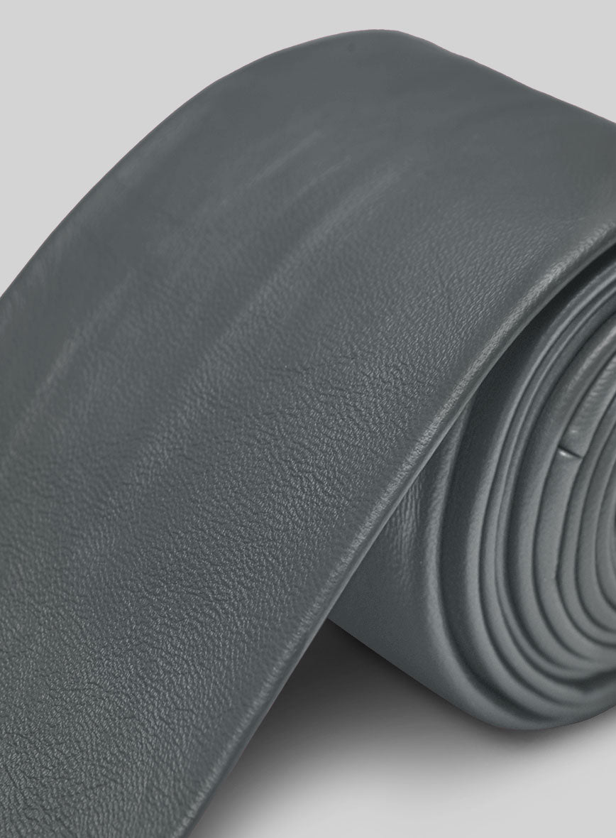 Gray Leather Tie - StudioSuits