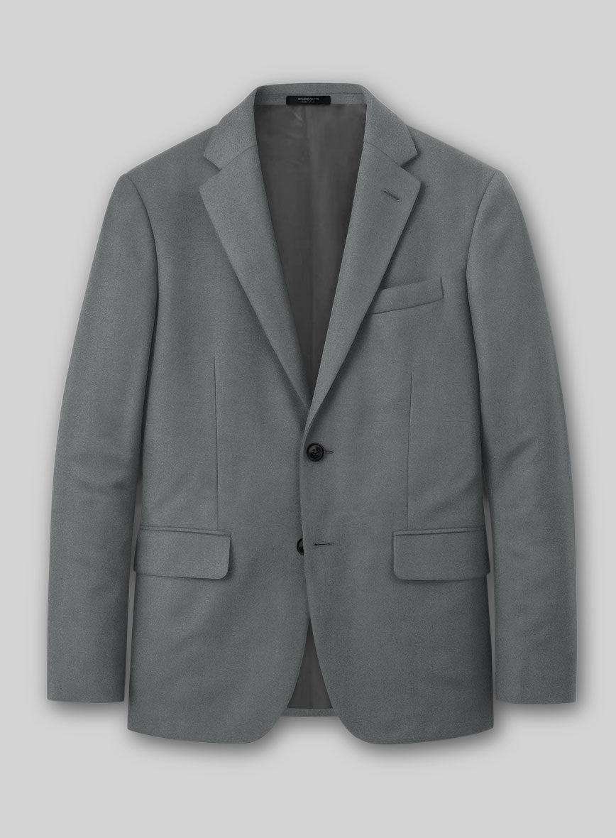 Gray Cotton Power Stretch Chino Jacket - StudioSuits