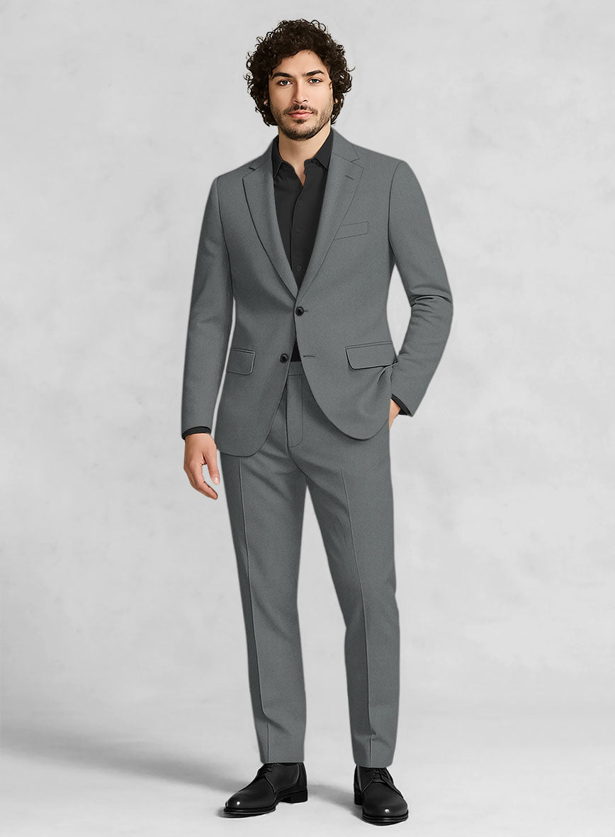 Gray Cotton Power Stretch Chino Suit - StudioSuits
