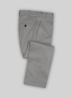 Gray Feather Cotton Canvas Stretch Pants - StudioSuits