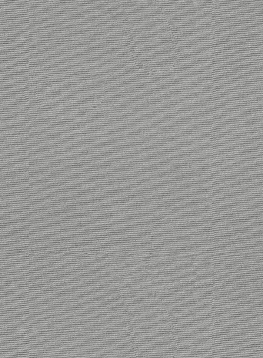 Gray Feather Cotton Canvas Stretch Pants - StudioSuits
