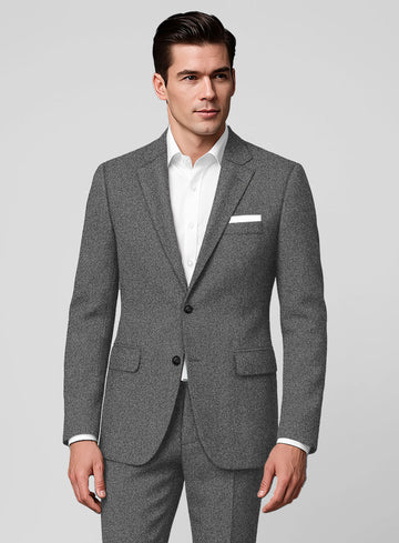 Gray Heavy Tweed Suit - StudioSuits