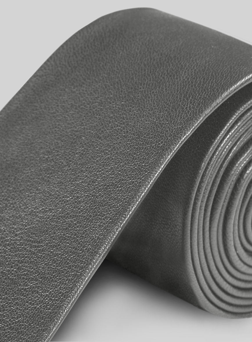 Gray Leather Tie - StudioSuits