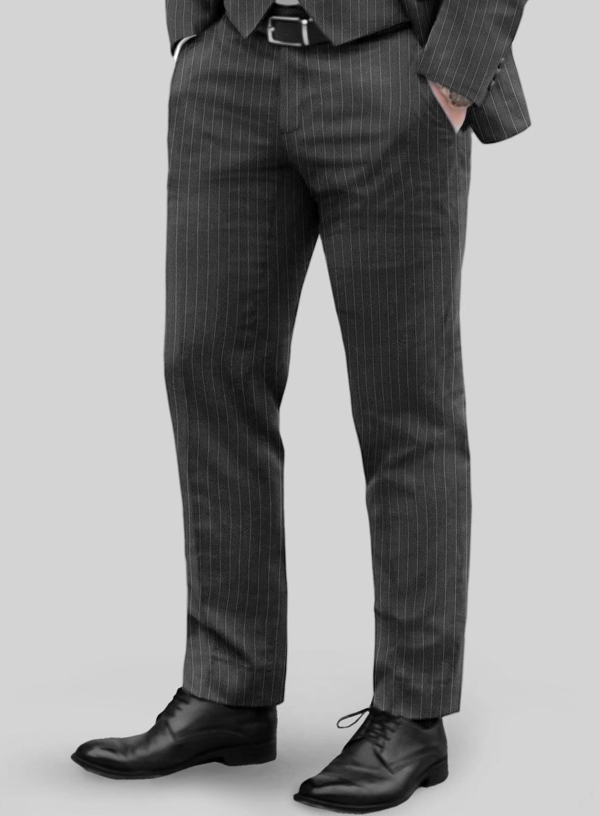 grey pinstripe dress pants Tommy Hilfiger Men's Pinstripe Wool Dress Pants - Gray