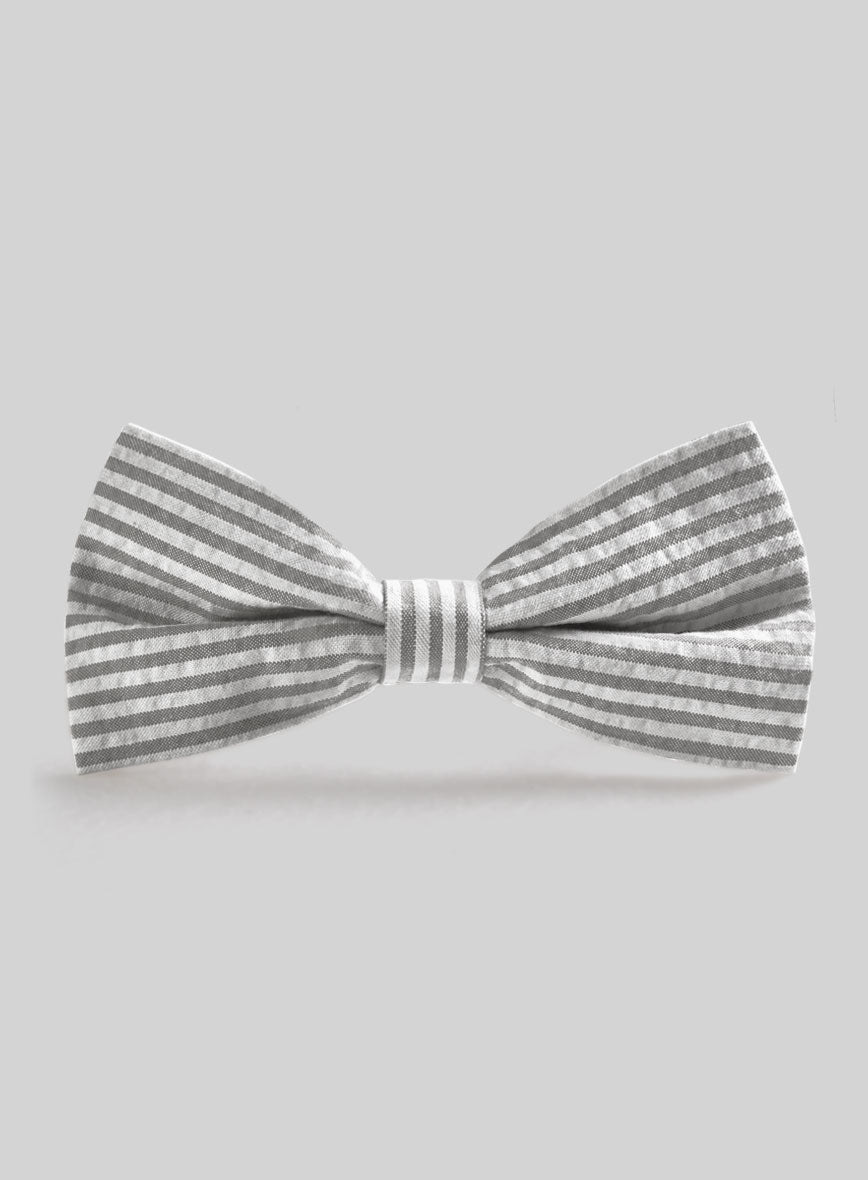 Gray Seersucker Bow - StudioSuits