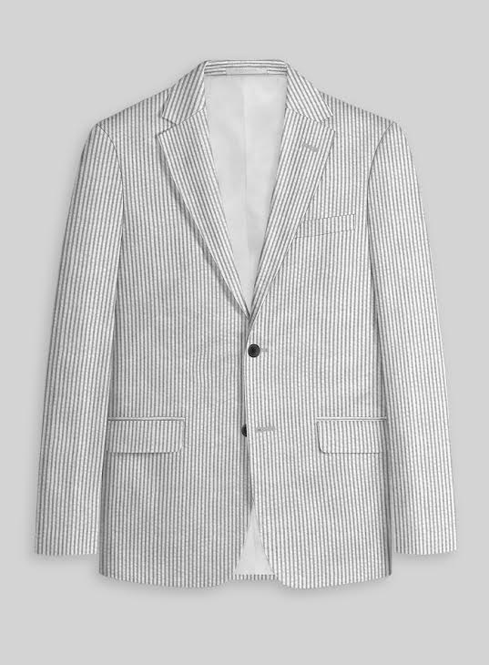 Gray Seersucker Jacket - StudioSuits
