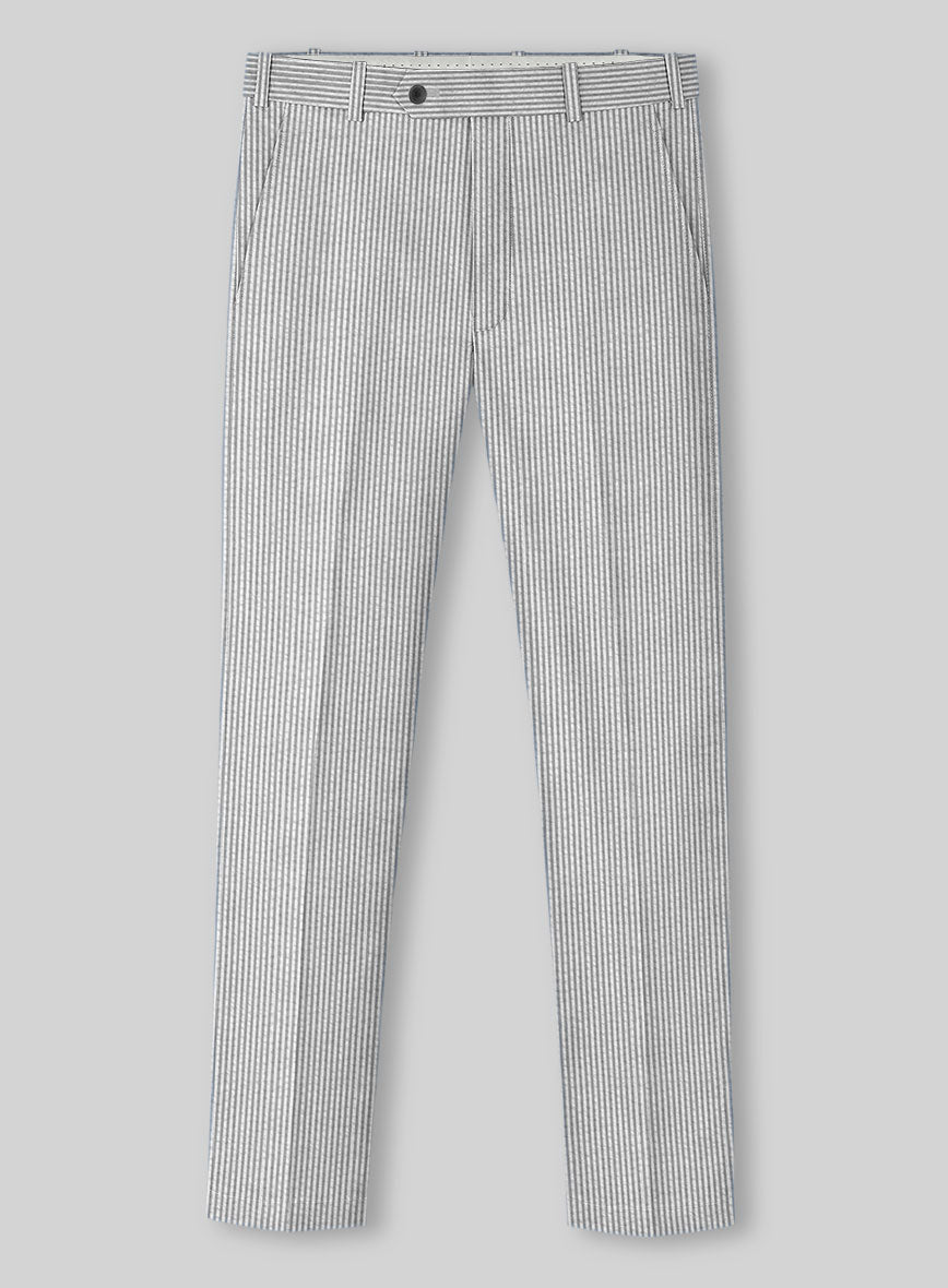 Gray Seersucker Pants - StudioSuits