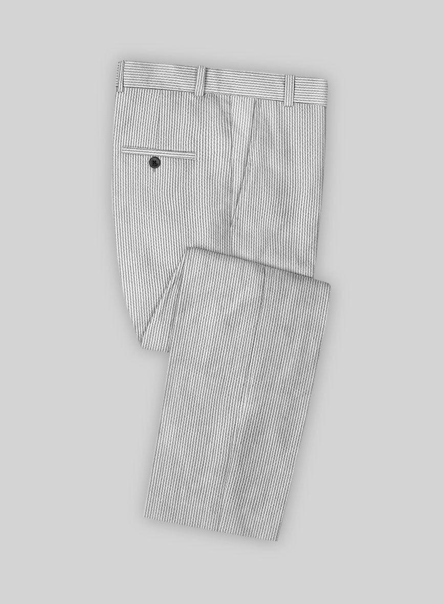 Gray Seersucker Pants - StudioSuits