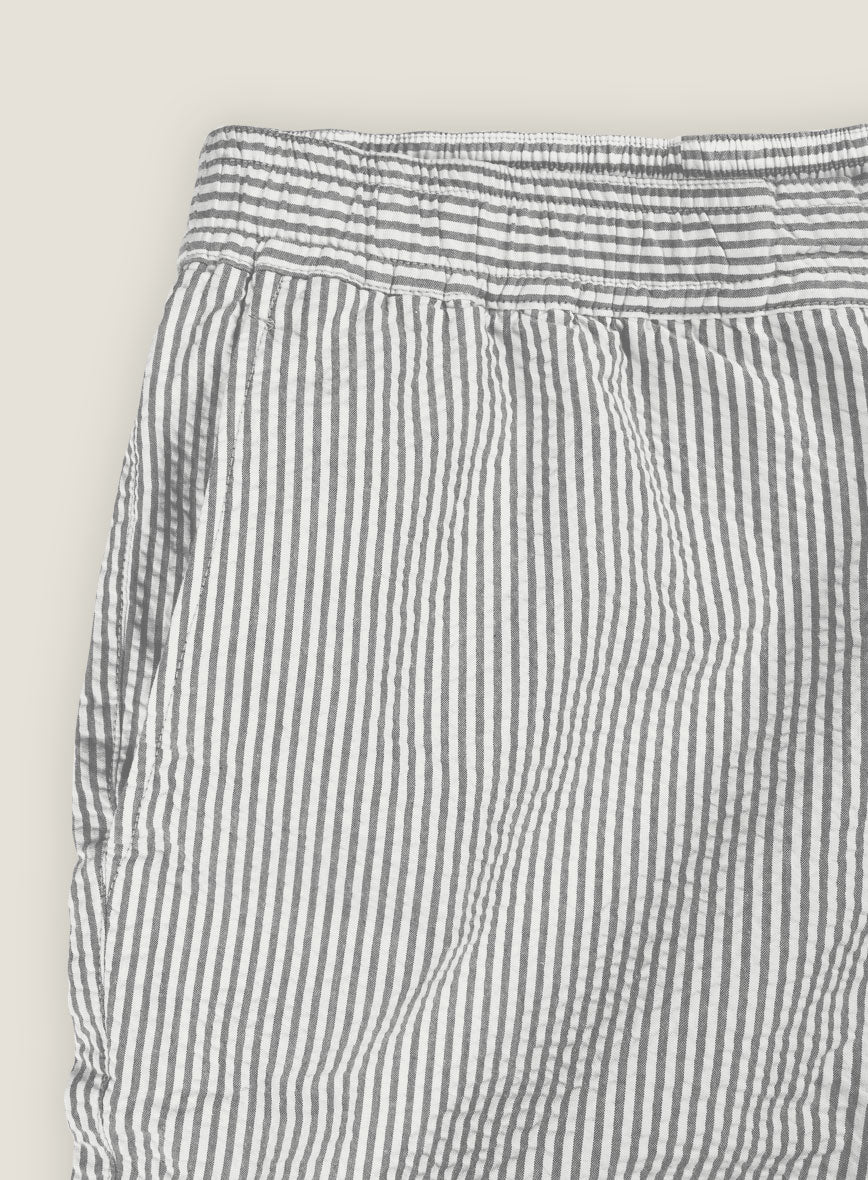 Gray Seersucker Shorts - StudioSuits
