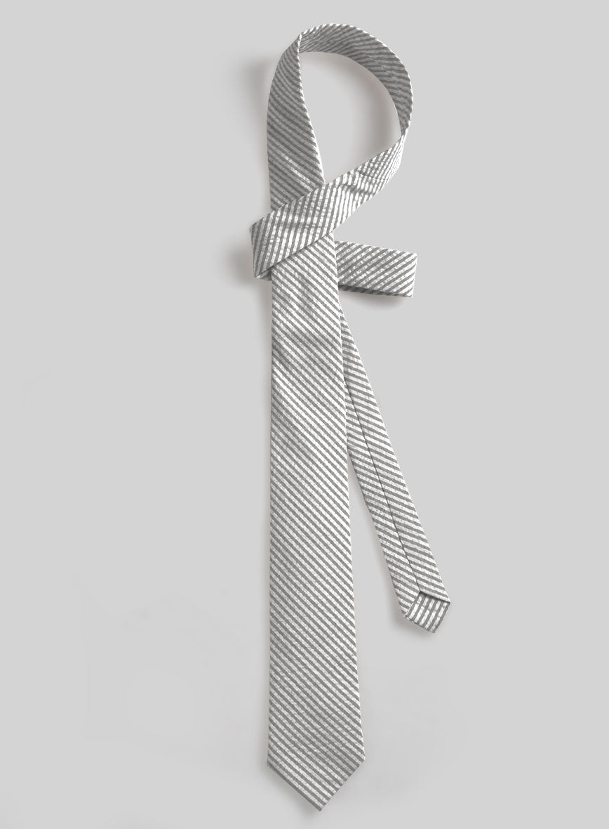 Gray Seersucker Tie - StudioSuits