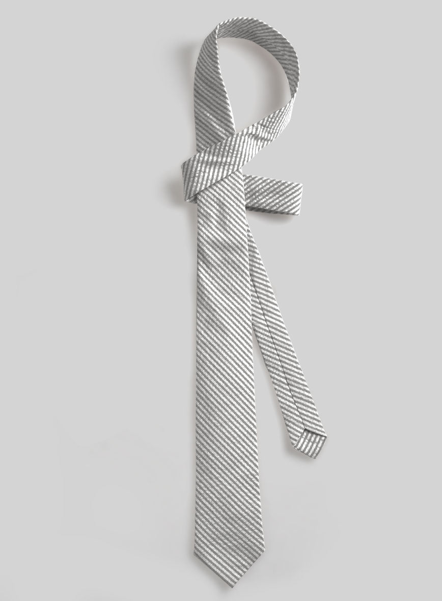 Gray Seersucker Tie - StudioSuits