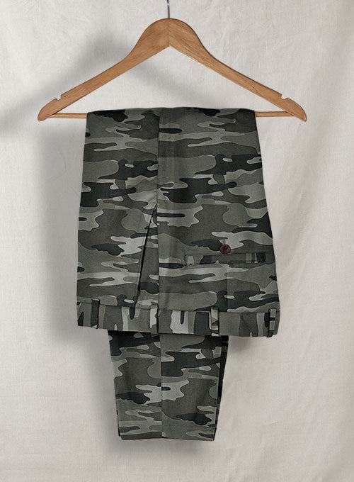 Gray Stretch Camo Pants - StudioSuits