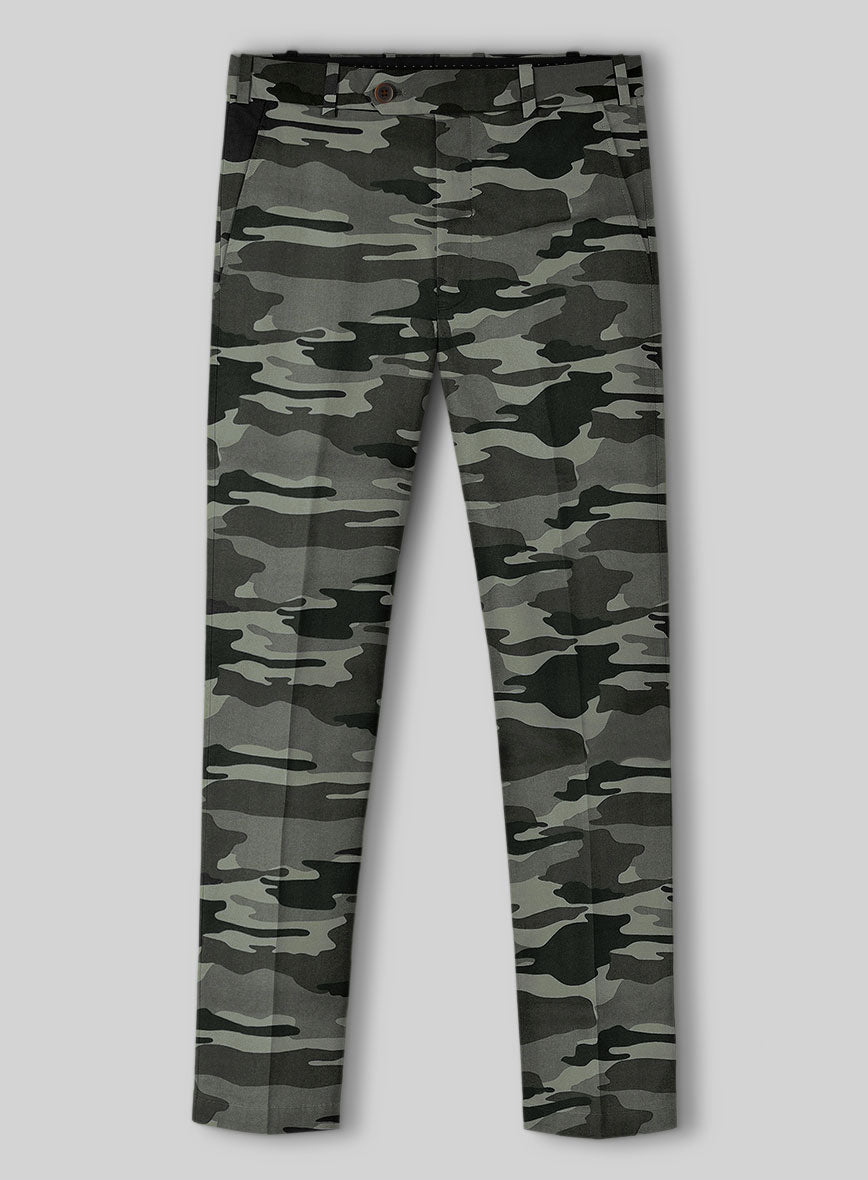Gray Stretch Camo Pants - StudioSuits