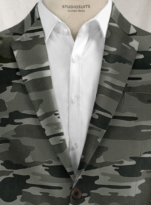 Gray Stretch Camo Suit - StudioSuits